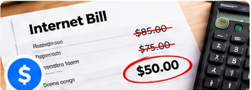 Actual store owner ready to review an internet bill