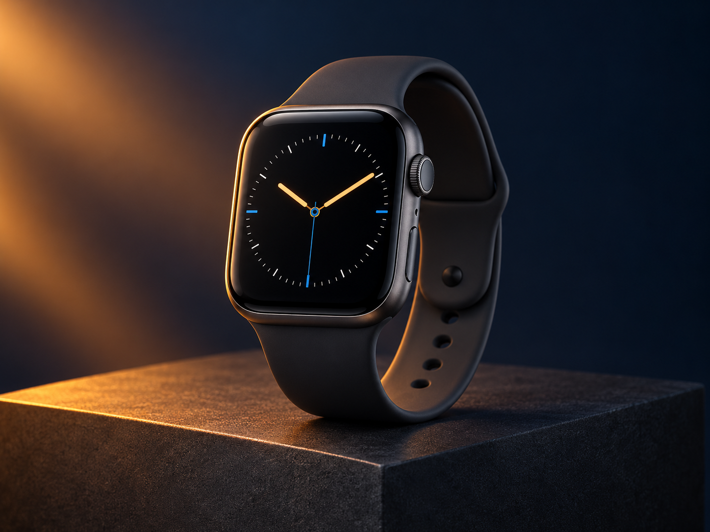 Graphite smartwatch with a dark band
